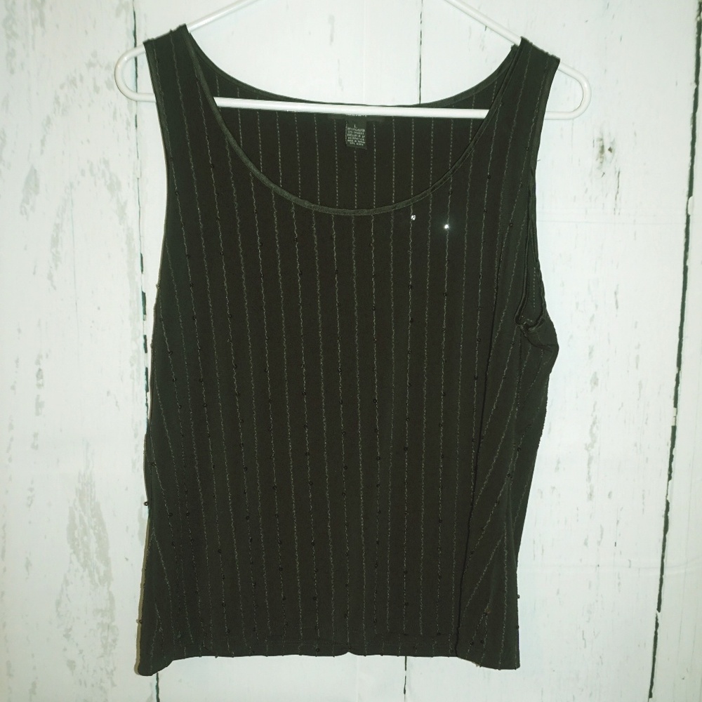 Alfani Tank Top Black Sequins